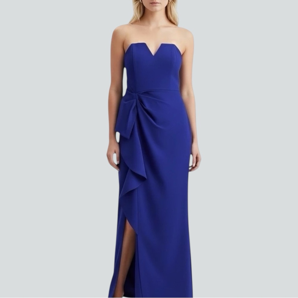 Aidan Mattox Royal Blue Strapless Formal Dress